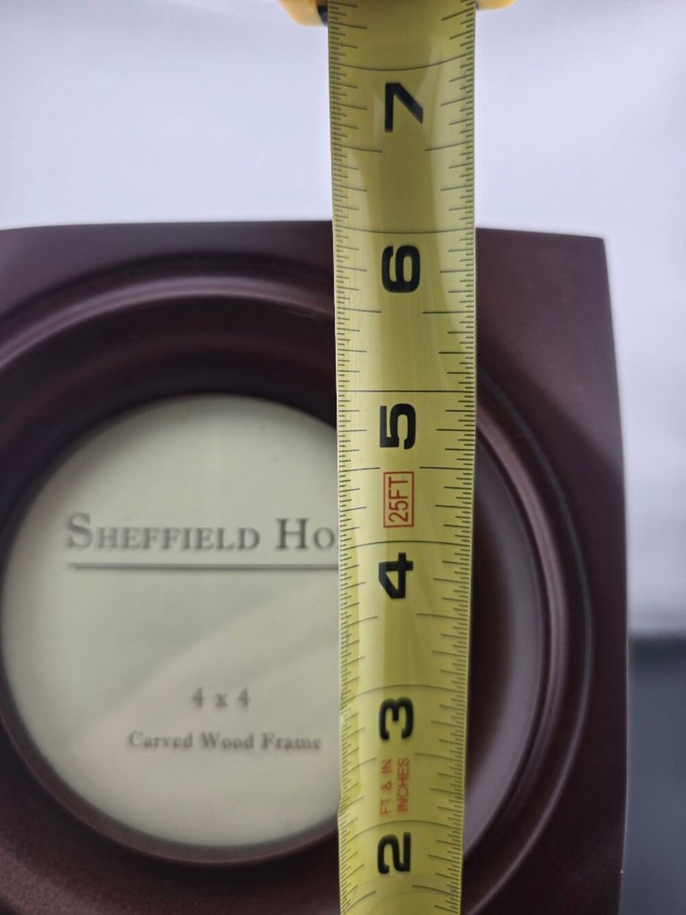 Sheffield Home 4x4 Carved Wood Frame With Round Insert - Picture 9 of 9